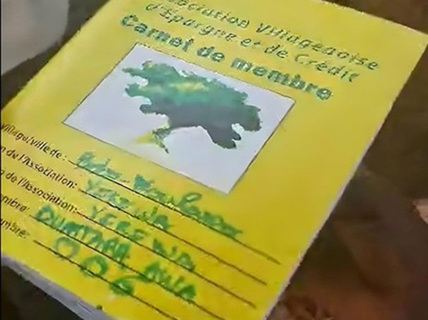 A typical GECA member’s notebook which the member uses to track her contribution to the GECA (i.e. rotating credit group or tontine)